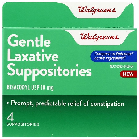 Walgreens Gentle Laxative Suppositories - 4.0 ea