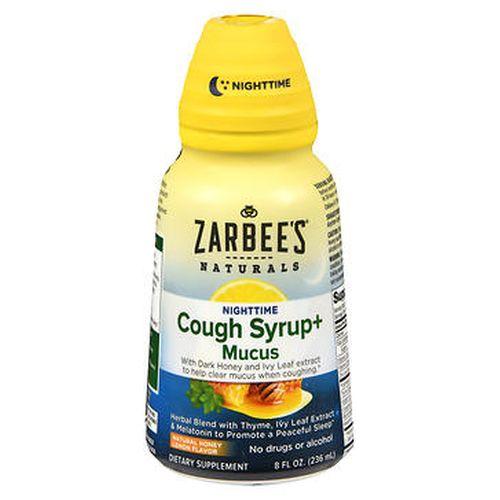 ZarbeeS Naturals Nighttime Cough Syrup + Mucus Natural Honey Lemon Flavor 8 Oz by Zarbees
