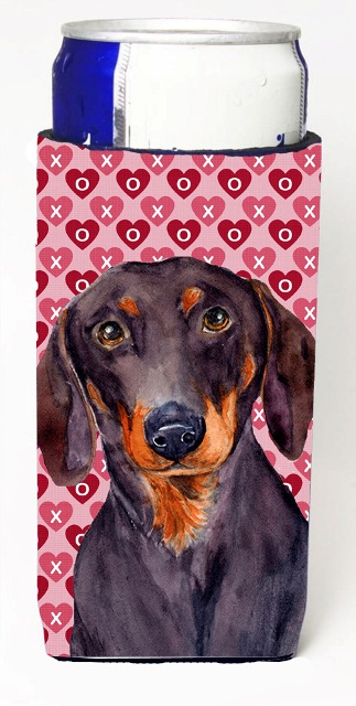 LH9133MUK Dachshund Hearts Love And Valentines Day Portrait Michelob Ultra s For Slim Cans - 12 oz.