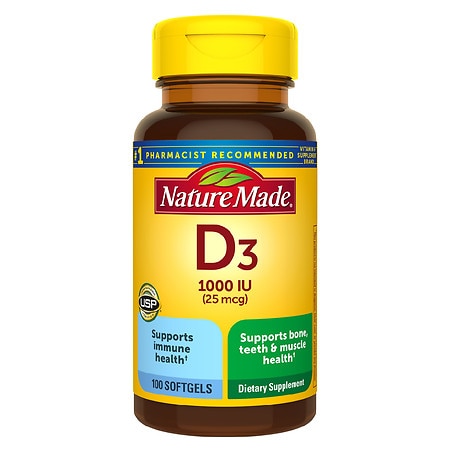 Nature Made Vitamin D3 1000 IU (25 mcg) Softgels - 100.0 ea