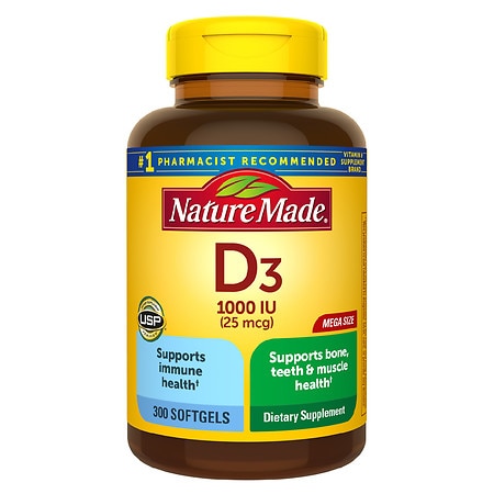 Nature Made Vitamin D3 1000 IU (25 mcg) Softgels - 300.0 ea