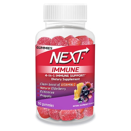 Next Immune Gummies 4-in-1 with Vitamin C Raspberry - 50.0 ea