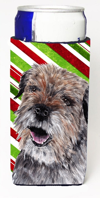 SC9613MUK Border Terrier Candy Cane Christmas Michelob Ultra bottle sleeves For Slim Cans - 12 oz.