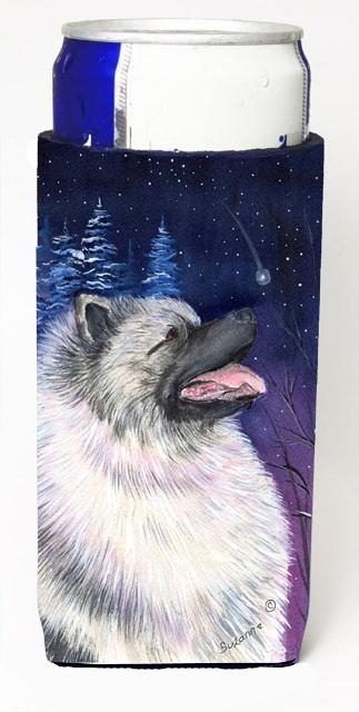 SS8350MUK Starry Night Keeshond Michelob Ultra bottle sleeves For Slim Cans - 12 oz.