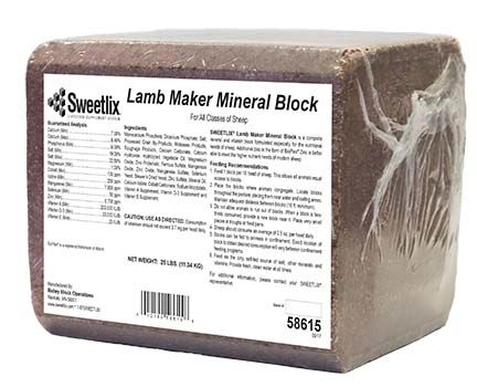 1103548 25 lbs Lamb Maker Pressed Mineral Block