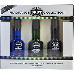 229732 Brut Variety 1 oz 3 Piece Variety with Black, Blue - Special Reserve & All Are Cologne Spray