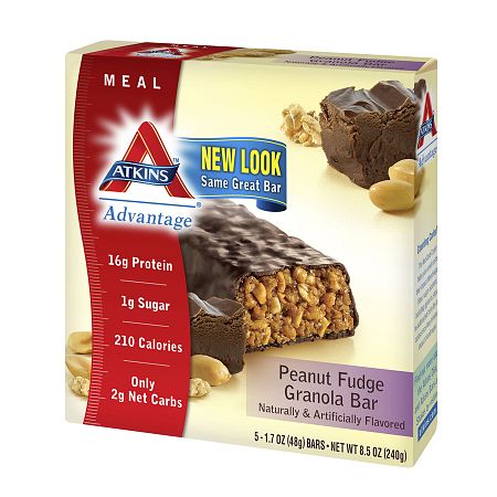Atkins Advantage Meal Bars Peanut Fudge Granola - 1.7 oz x 5 pack