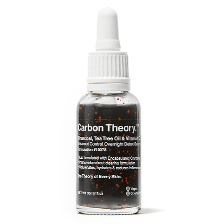 Carbon Theory Charcoal, Tea Tree Oil & Vitamin E Overnight Detox Serum - 1.0 oz