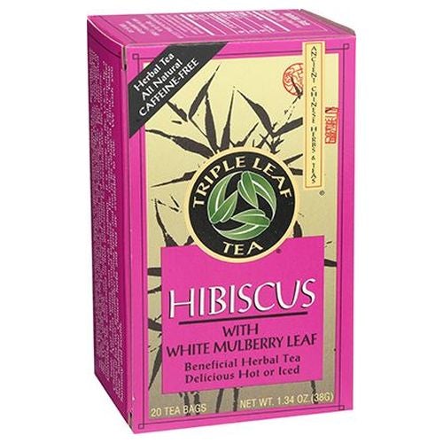 Hibiscus Tea with White Mulberry Leaf 20 Bags by Triple Leaf Tea
