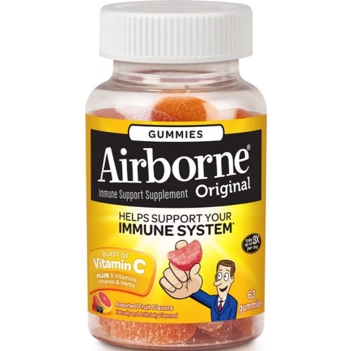 Immune Support Gummies Assorted Fruit 63 Gummies by Airborne
