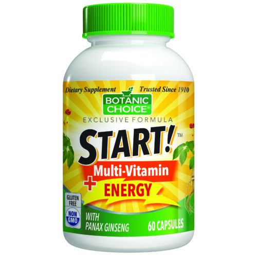 Botanic Choice START! Multi-Vitamin + Energy - Total Health Support Supplement - 60 Capsules