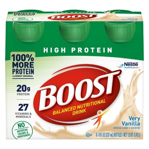 Oral Supplement Boost High Protein Very Vanilla Flavor 8 oz. Container Bottle Ready to Use 1 Each by Nestle Healthcare Nutrition