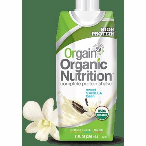 Oral Supplement Orgain Organic Nutritional Shake Sweet Vanilla Bean Flavor 11 oz. Container Carton Case of 12 by Orgain