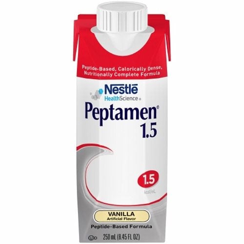 Oral Supplement / Tube Feeding Formula Peptamen 1.5 Vanilla Flavor 250 mL Container Carton Ready to 1 Each by Nestle Healthcare Nutrition
