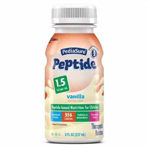 Pediatric Oral Supplement PediaSure Peptide 1.5 Cal Vanilla 8 oz. Bottle Ready to Use Case of 24 by Abbott Nutrition