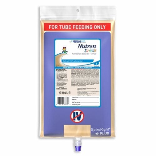 Pediatric Tube Feeding Formula Nutren Junior 1000 mL Bag Ready to Hang Unflavored Ages 1-13 Years 1 Each by Nestle Healthcare Nutrition