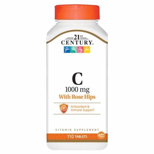 Vitamin C with Rose Hips 110 Tabs by 21st Century