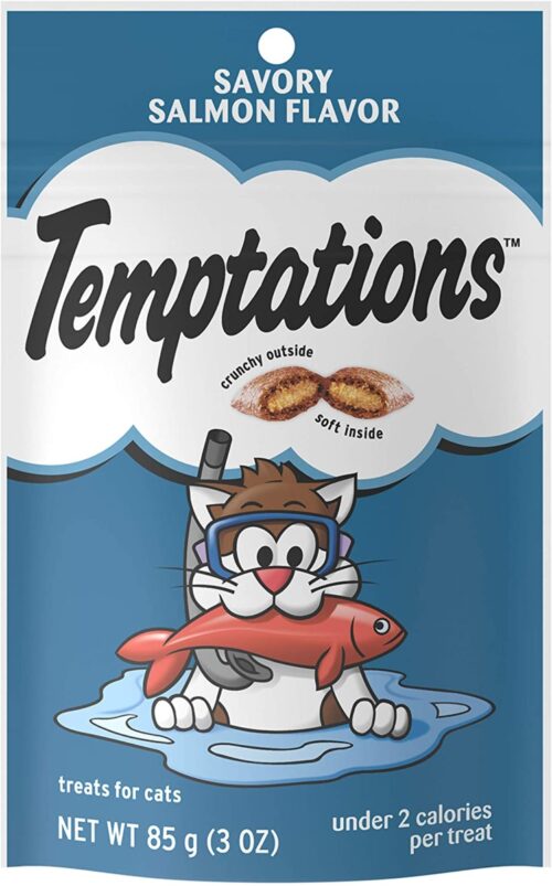058496723040 3 oz Whiskas Temptations Savory Salmon Flavor Cat Treats