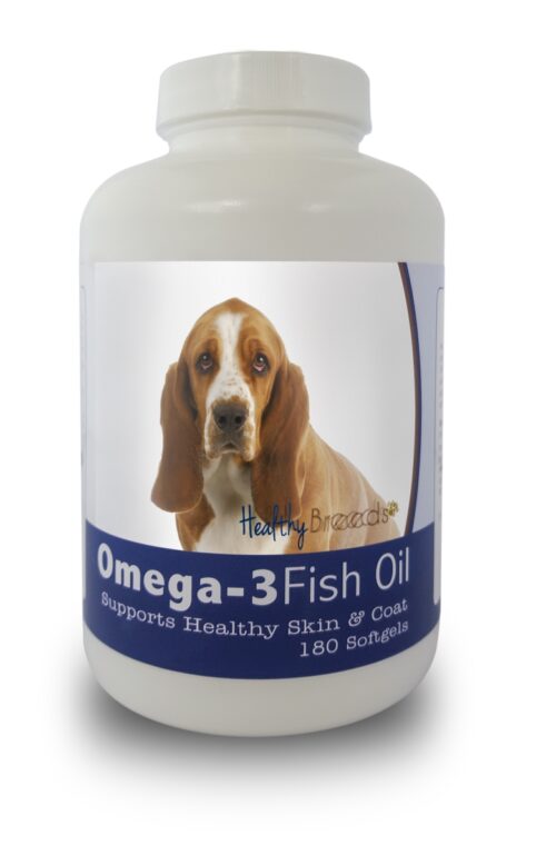 840235141006 Basset Hound Omega-3 Fish Oil Softgels, 180 Count