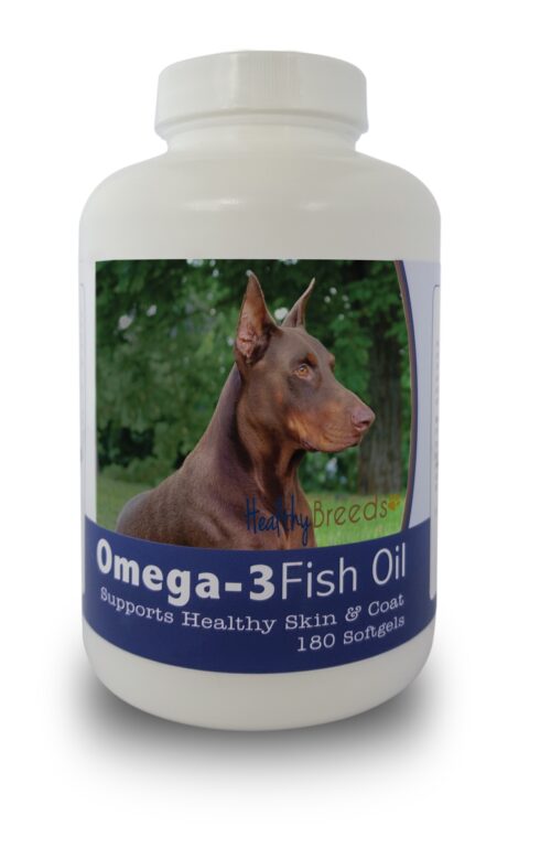 840235141365 Doberman Pinscher Omega-3 Fish Oil Softgels, 180 Count