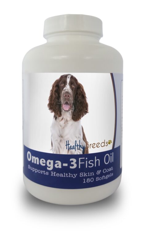 840235141402 English Springer Spaniel Omega-3 Fish Oil Softgels, 180 Count