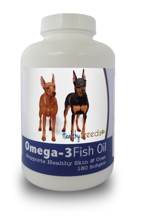 840235141693 Miniature Pinscher Omega-3 Fish Oil Softgels, 180 Count