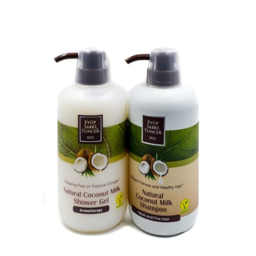 EST-COMBO-SHAMPOONSHWGEL-COCO-600 Natural Coconut Milk Hair Care Basics Set - Shampoo & Shower Gel