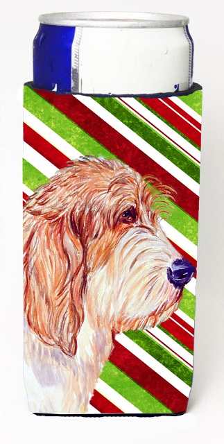 LH9262MUK Petit Basset Griffon Vendeen Candy Cane Holiday Christmas Michelob Ultra bottle sleeves For Slim Cans - 12 oz.