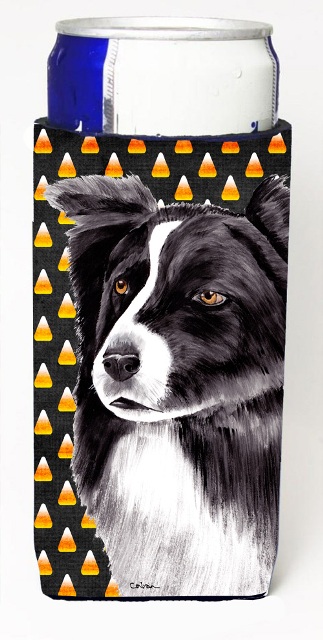 SC9177MUK Border Collie Candy Corn Halloween Portrait Michelob Ultra s For Slim Cans - 12 oz.