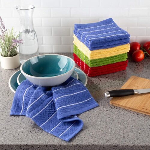 12.5 x 12.5 in. Home Kitchen Dish Cloth, Multi-Color -Set of 16