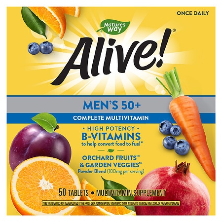 Alive! Men's 50+ Complete Multi-Vitamin Tablets - 50.0 ea