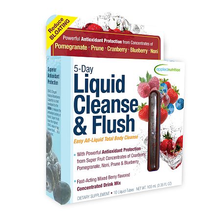 Applied Nutrition 5-Day Liquid Cleanse & Flush Dietary Supplement Drink Mix Tubes Mixed Berry - 0.34 oz x 10 pack