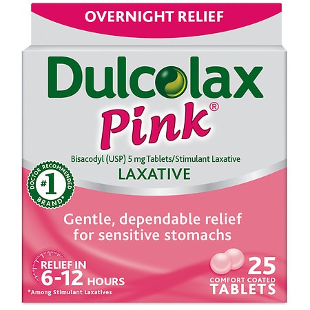Dulcolax Pink Laxative Tablet, Overnight Relief - 25.0 ea