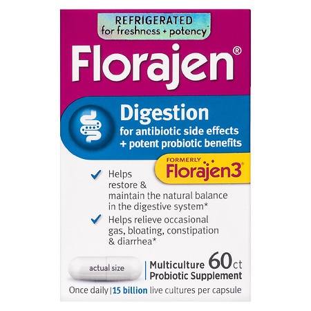Florajen Digestion Refrigerated Probiotic, 15 Billion CFUs - 60.0 ea