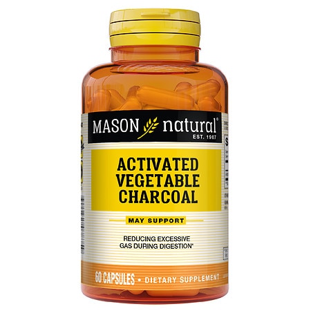 Mason Natural Activated Vegetable Charcoal Capsules - 60.0 ea