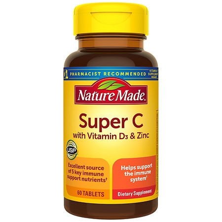 Nature Made Super C with Vitamin D3 & Zinc Tablets - 60.0 ea