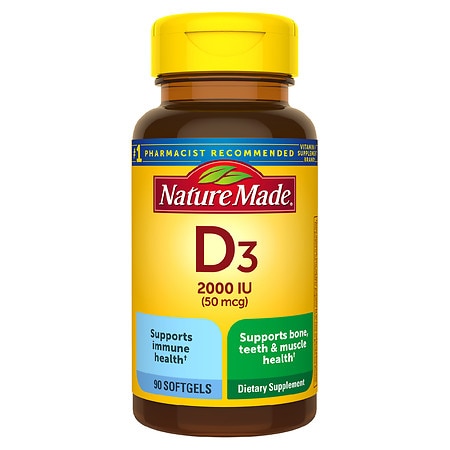 Nature Made Vitamin D3 2000 IU (50 mcg) Softgels - 90.0 ea