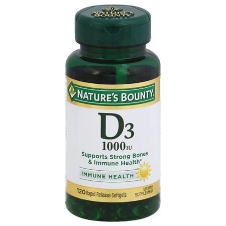 Nature's Bounty D3-1000 IU Vitamin Supplement Softgels - 100.0 ea