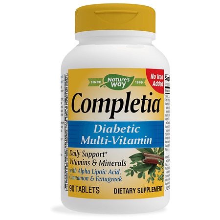 Nature's Way Completia Diabetic Multivitamin, Iron Free Tablets - 90.0 ea
