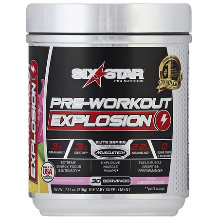 Six Star Pre-Workout Explosion Dietary Supplement Pink Lemonade - 7.41 oz
