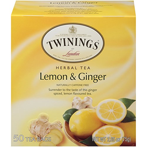 Twining Tea KHLV00315883 Lemon & Ginger Herbal Tea, 50 Bags