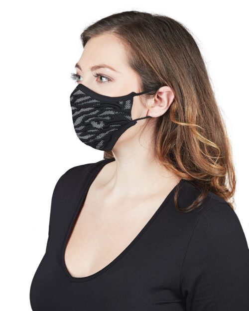 UMH07005-00001-OS Zebra Unisex Face Covering Mask, Black - One Size