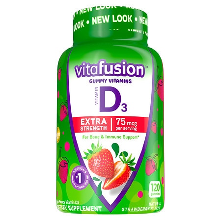 Vitafusion Extra Strength Vitamin D3 Gummy Vitamins Strawberry - 120.0 ea