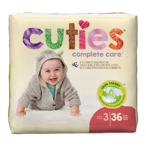 874709-PK Unisex Baby Cuties Diaper, Fun Graphics Print - Size 3 - Pack of 36