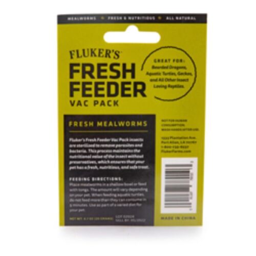 Fluker Labs 091197780103 0.7 oz Fresh Feeder Vac Pack Mealworms Reptile Food