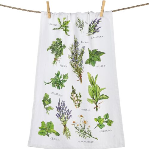 04SER532WC 18 x 25 in. Field Guide Herbs Flour Sack Kitchen Towel - Pack of 4
