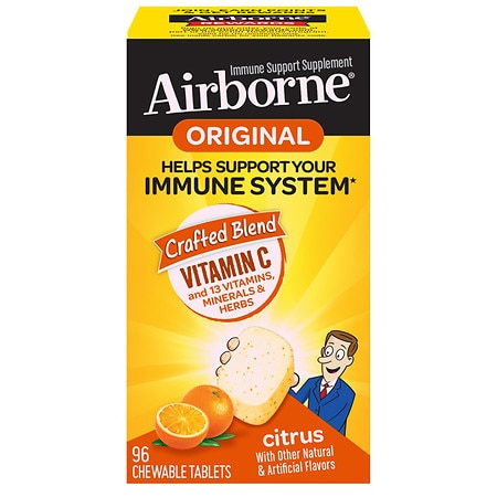 Airborne Immune Support Effervescent Minerals & Herbs with Vitamin C, E, Zinc Citrus - 96.0 ea
