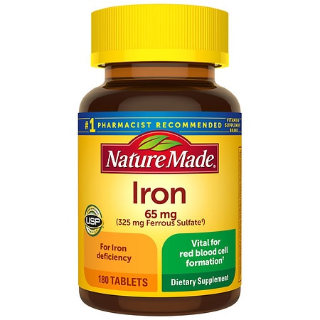 Nature Made Iron 65 mg (325 mg Ferrous Sulfate) Tablets - 180.0 ea