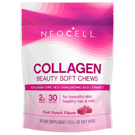NeoCell Beauty Bursts for Beautiful Skin, Hair and Nail Health, Collagen Type 1 and 3 Fruit Punch - 60.0 ea
