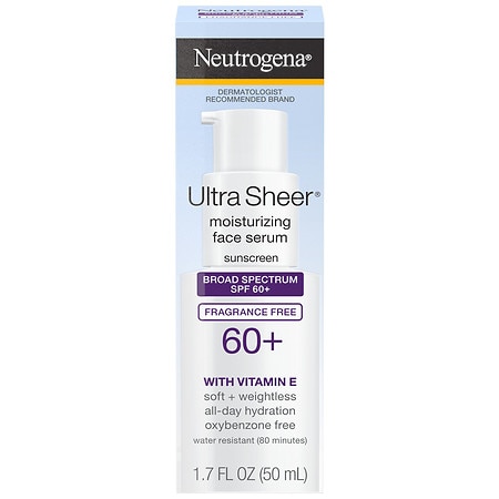 Neutrogena Ultra Sheer Moisturizing Serum, Vitamin E, SPF 60+ - 1.7 fl oz